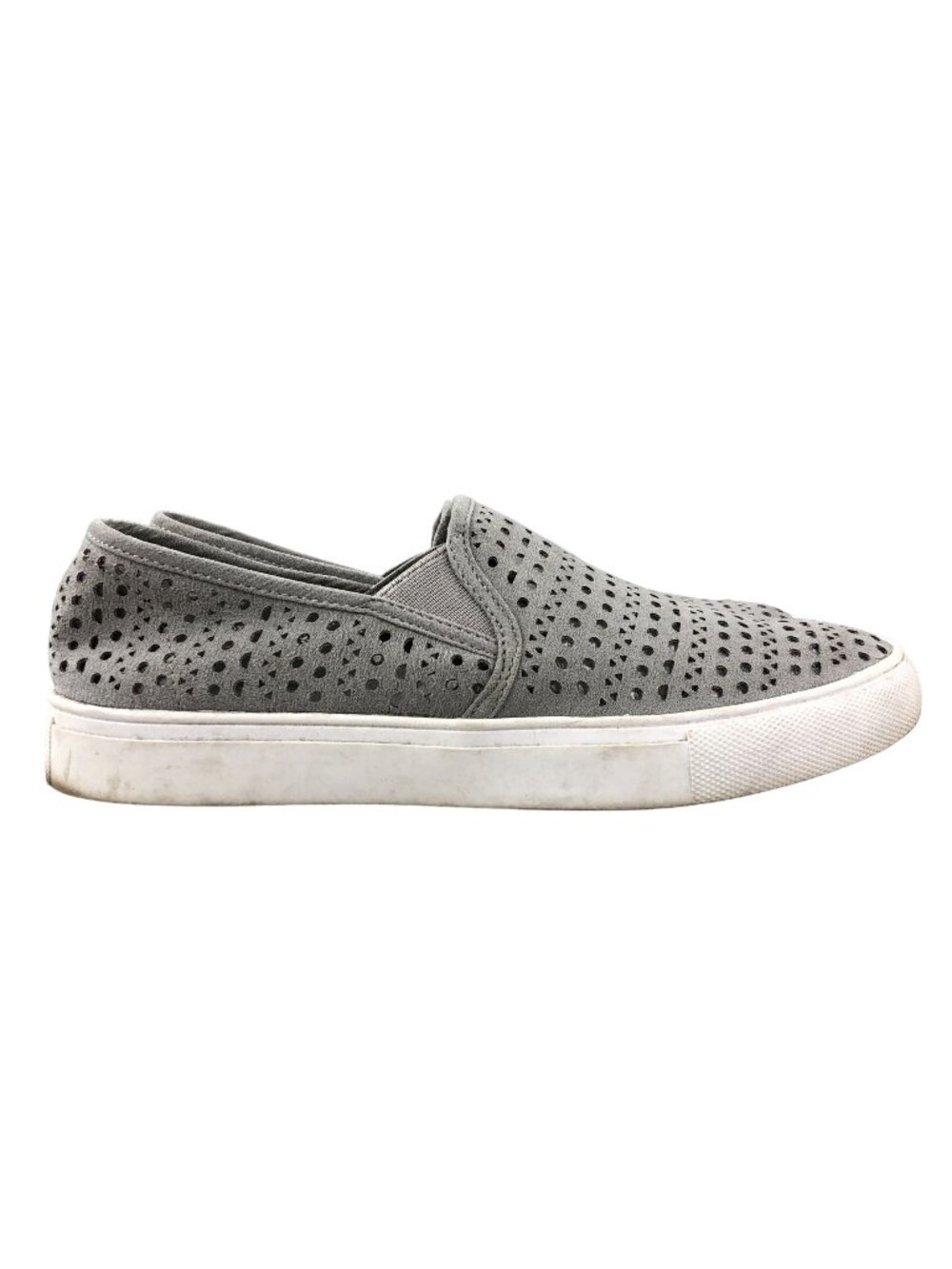 Steve Madden Women's Size 8 Odonna Grey Fabric Perforated Slip On Casual Shoes